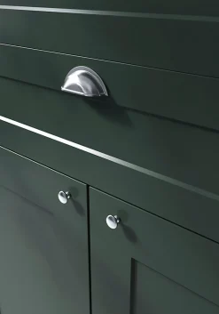 Poignée de meuble demi-ronde GoodHome Govlin effet chromé gris l.81mm x l.30mm x H. 30mm entraxe 64mm