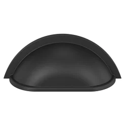 Poignée de meuble demi-ronde GoodHome Govlin mat noir l.81mm x l.30mm x H. 30mm entraxe 64mm