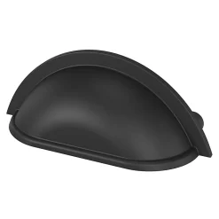 Poignée de meuble demi-ronde GoodHome Govlin mat noir l.81mm x l.30mm x H. 30mm entraxe 64mm