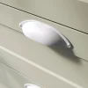 Poignée de meuble demi-ronde GoodHome Govlin mat blanc l.81mm x l.30mm x H. 30mm entraxe 64mm