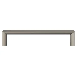 Poignée de meuble Droit GoodHome Dotz effet nickel satin gris l.135mm x l.12mm x H. 26mm entraxe 128mm