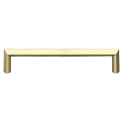 Poignée de meuble Droit GoodHome Keri effet laiton satin doré l.138mm x l.11mm x H. 27mm entraxe 128mm