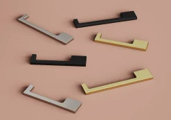 Poignée de meuble Droit GoodHome Skej aluminium mat noir l.158mm x l.7mm x H. 30mm entraxe 128mm