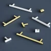 Poignée de meuble en T GoodHome Dizel acier mat blanc l.168mm x l.12mm x H. 35mm entraxe 128mm