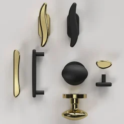 Poignée de meuble en T GoodHome Armel aluminium effet laiton doré l.120mm x l.17mm x H. 30mm entraxe 96mm