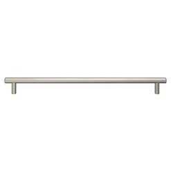 Poignée de meuble en T GoodHome Dizel acier effet nickel satin gris l.360mm x l.12mm x H. 35mm entraxe 320mm