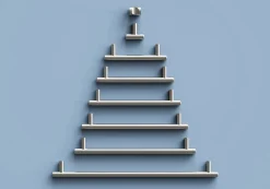 Poignée de meuble en T GoodHome Dizel acier effet nickel satin gris l.360mm x l.12mm x H. 35mm entraxe 320mm