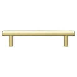 Poignée de meuble en T GoodHome Irus acier effet laiton satin doré l.168mm x l.12mm x H. 35mm entraxe 128mm