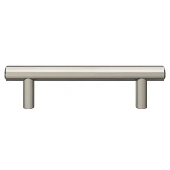 Poignée de meuble en T GoodHome Dizel acier effet nickel satin gris l.136mm x l.12mm x H. 35mm entraxe 96mm