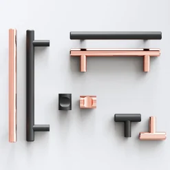 Poignée de meuble en T GoodHome Dizel acier doré l.136mm x l.12mm x H. 35mm entraxe 96mm