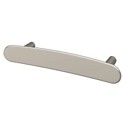 Poignée de meuble en T GoodHome Meham effet nickel satin gris l.130mm x l.20mm x H. 34mm entraxe 96mm