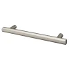 Poignée de meuble en T GoodHome Dizel acier effet nickel satin gris l.168mm x l.12mm x H. 35mm entraxe 128mm