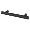 Poignée de meuble en T GoodHome Irus acier mat noir l.136mm x l.12mm x H. 35mm entraxe 96mm