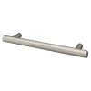 Poignée de meuble en T GoodHome Irus acier effet nickel satin gris l.168mm x l.12mm x H. 35mm entraxe 128mm