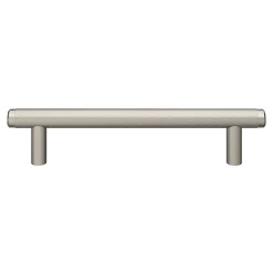 Poignée de meuble en T GoodHome Irus acier effet nickel satin gris l.168mm x l.12mm x H. 35mm entraxe 128mm