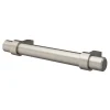 Poignée de meuble en T GoodHome Kerver acier et Zamac effet nickel satin gris l.136mm x l.18mm x H. 34mm entraxe 96mm