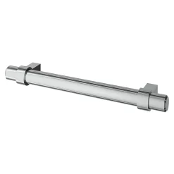 Poignée de meuble en T GoodHome Kerver acier et Zamac effet chromé gris l.168mm x l.18mm x H. 34mm entraxe 128mm
