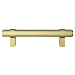 Poignée de meuble en T GoodHome Kerver acier et Zamac effet laiton doré l.136mm x l.18mm x H. 34mm entraxe 96mm