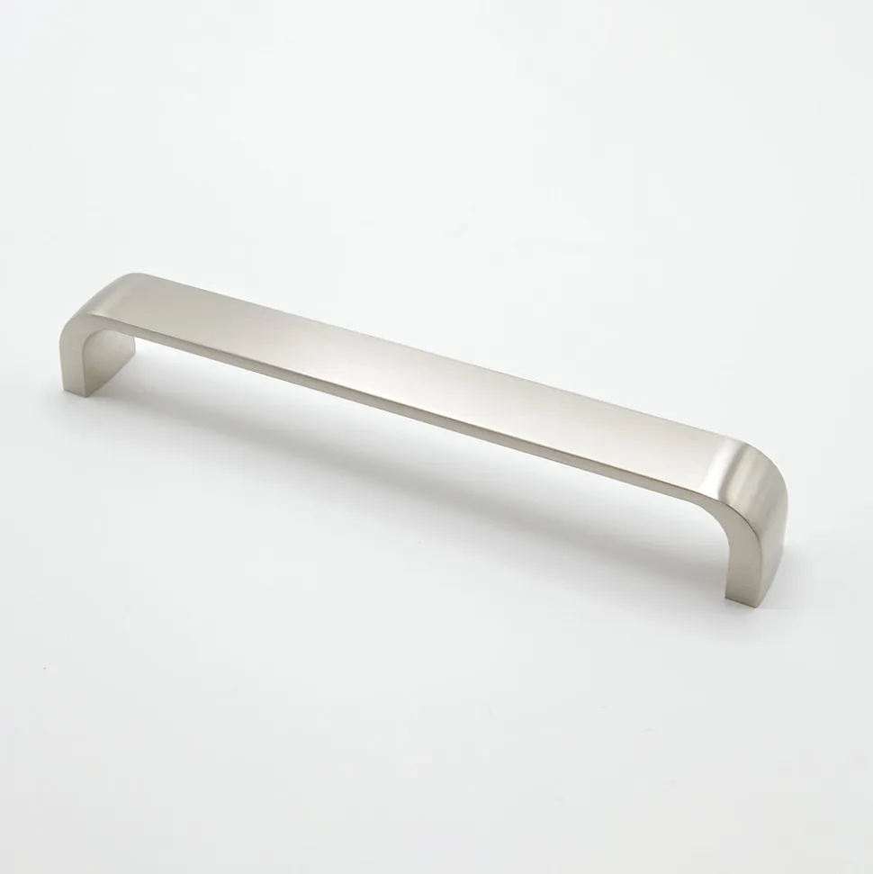 Poignée de meuble en zamac E 160 mm NICKELÉ BROSSÉ