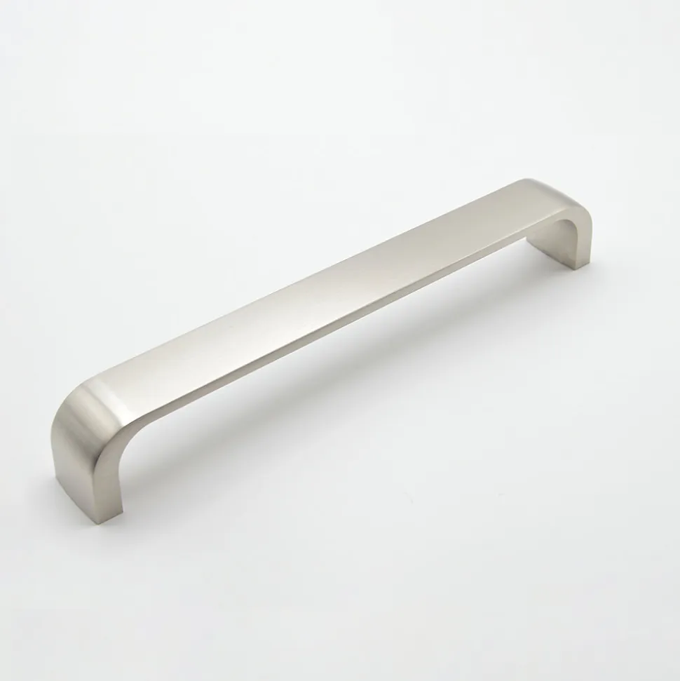 Poignée de meuble en zamac E 160 mm NICKELÉ BROSSÉ