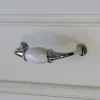 Poignée de meuble GoodHome porcelaine blanc 96mm