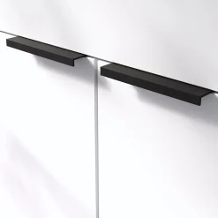 Poignée de meuble Incurvé GoodHome Skej aluminium mat noir l.120mm x l.19mm x H. 35mm entraxe 96mm