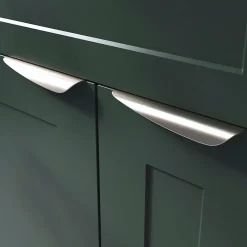 Poignée de meuble Incurvé GoodHome Mehaban effet nickel satin gris l.170mm x l.44mm x H. 18mm entraxe 128mm
