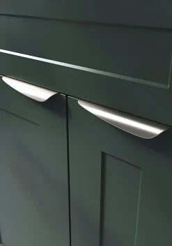 Poignée de meuble Incurvé GoodHome Mehaban effet nickel satin gris l.170mm x l.44mm x H. 18mm entraxe 128mm
