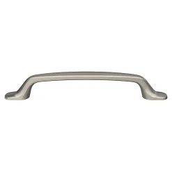Poignée de meuble nœud GoodHome Govlin aluminium effet nickel satin gris l.164mm x l.20mm x H. 24mm entraxe 128mm