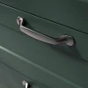Poignée de meuble nœud GoodHome Govlin aluminium effet nickel satin gris l.131mm x l.19mm x H. 24mm entraxe 96mm