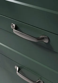 Poignée de meuble nœud GoodHome Govlin aluminium effet nickel satin gris l.131mm x l.19mm x H. 24mm entraxe 96mm
