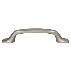 Poignée de meuble nœud GoodHome Govlin aluminium effet nickel satin gris l.131mm x l.19mm x H. 24mm entraxe 96mm