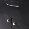 Poignée de meuble nœud GoodHome Primel effet chromé gris l.160mm x l.9mm x H. 27mm entraxe 128mm