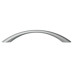 Poignée de meuble nœud GoodHome Primel effet chromé gris l.160mm x l.9mm x H. 27mm entraxe 128mm
