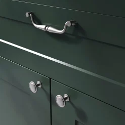 Poignée de meuble nœud GoodHome Kilhog effet étain satin gris l.143mm x H. 35mm entraxe 128mm