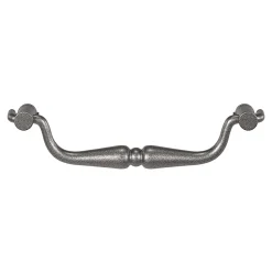 Poignée de meuble nœud GoodHome Kilhog effet étain satin gris l.143mm x H. 35mm entraxe 128mm