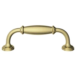Poignée de meuble nœud GoodHome Ruis effet laiton doré l.116mm x l.20mm x H. 38mm entraxe 96mm
