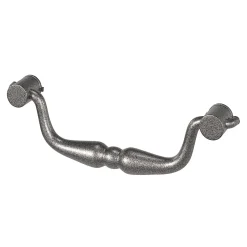 Poignée de meuble nœud GoodHome Kilhog effet étain satin gris l.113mm x H. 33mm entraxe 96mm