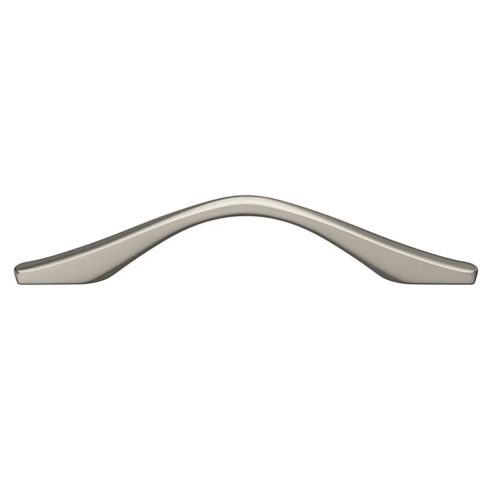 Poignée de meuble nœud GoodHome Ruis effet nickel satin gris l.137mm x l.10mm x H. 25mm entraxe 96mm