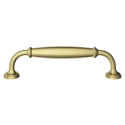 Poignée de meuble nœud GoodHome Ruis effet laiton doré l.148mm x l.20mm x H. 38mm entraxe 128mm