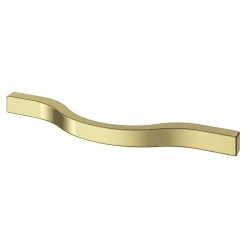 Poignée de meuble nœud GoodHome Prat aluminium effet laiton doré l.130mm x l.10mm x H. 24mm entraxe 96mm