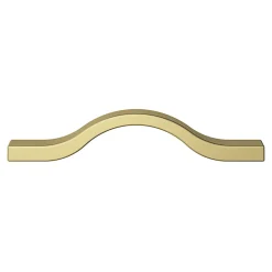 Poignée de meuble nœud GoodHome Prat aluminium effet laiton doré l.130mm x l.10mm x H. 24mm entraxe 96mm