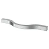 Poignée de meuble nœud GoodHome Prat aluminium effet chromé gris l.130mm x l.10mm x H. 24mm entraxe 96mm