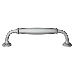 Poignée de meuble nœud GoodHome Ruis effet chromé gris l.148mm x l.20mm x H. 38mm entraxe 128mm