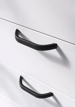 Poignée de meuble nœud GoodHome Irvil aluminium mat noir l.110mm x l.12mm x H. 30mm entraxe 96mm