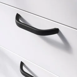 Poignée de meuble nœud GoodHome Irvil aluminium mat noir l.110mm x l.12mm x H. 30mm entraxe 96mm