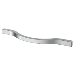 Poignée de meuble nœud GoodHome Prat aluminium effet chromé gris l.162mm x l.10mm x H. 26mm entraxe 128mm