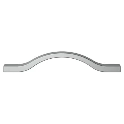 Poignée de meuble nœud GoodHome Prat aluminium effet chromé gris l.162mm x l.10mm x H. 26mm entraxe 128mm