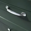 Poignée de meuble nœud GoodHome Govlin aluminium effet chromé gris l.131mm x l.19mm x H. 24mm entraxe 96mm