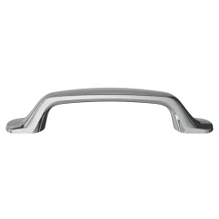 Poignée de meuble nœud GoodHome Govlin aluminium effet chromé gris l.131mm x l.19mm x H. 24mm entraxe 96mm